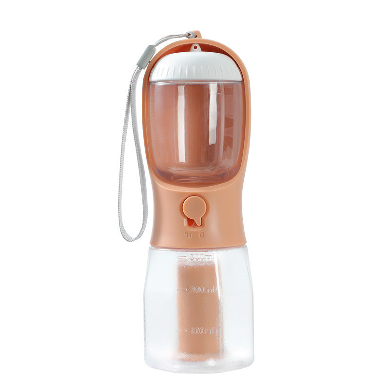 3-in-1 Portable Dog Water Bottle With Feeder & Bags - Elorapets Elorapets 300ml Garbage Bag / Orange Pink j4e0kn-zs 0 3-in-1 Portable Dog Water Bottle With Feeder & Bags