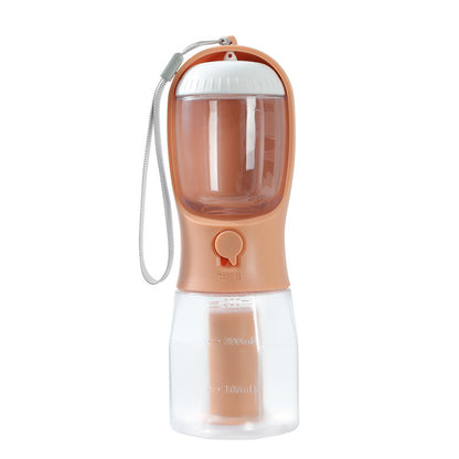 3-in-1 Portable Dog Water Bottle With Feeder & Bags - Elorapets Elorapets 300ml Garbage Bag / Orange Pink j4e0kn-zs 0 3-in-1 Portable Dog Water Bottle With Feeder & Bags