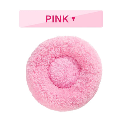 Fluffy Donut Dog Bed – Soft Plush Calming Pet Cushion - Elorapets Elorapets S / Pink without zipper j4e0kn-zs 4 Fluffy Donut Dog Bed – Soft Plush Calming Pet Cushion
