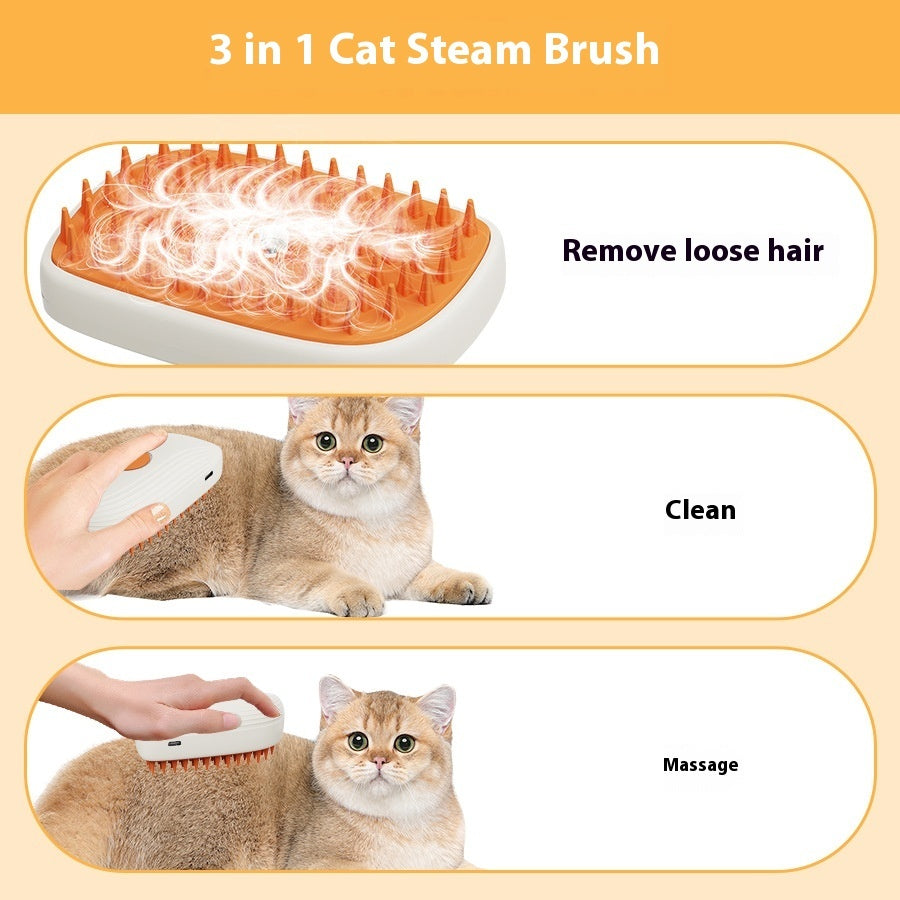 SB Rechargeable Pet Steam Brush – Cat & Dog - Elorapets Elorapets 11.8x6.8x5.5CM / White Orange j4e0kn-zs 0 SB Rechargeable Pet Steam Brush – Cat & Dog