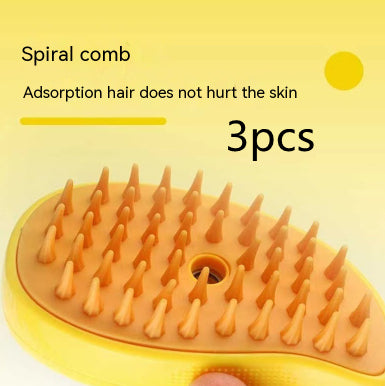 3-in-1 Electric Steam Pet Brush – Cat & Dog Grooming Comb - Elorapets Elorapets Unified / Yellow3pcs j4e0kn-zs 0 3-in-1 Electric Steam Pet Brush – Cat & Dog Grooming Comb