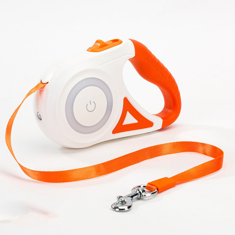 Retractable Dog Leash with LED Light – Automatic Traction Lead - Elorapets Elorapets Orange 5M / Single traction rope j4e0kn-zs 0 Retractable Dog Leash with LED Light – Automatic Traction Lead