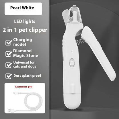 2-in-1 LED Pet Nail Clippers – Dog & Cat Paw Trimmer - Elorapets Elorapets White j4e0kn-zs 0 2-in-1 LED Pet Nail Clippers – Dog & Cat Paw Trimmer