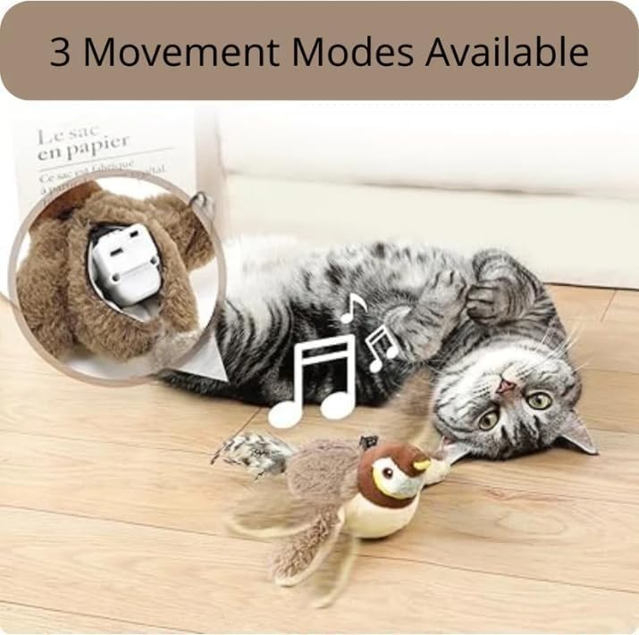 Interactive Flapping Bird Cat Toy – Boredom Relief - Elorapets Elorapets Sparrow j4e0kn-zs 4 Interactive Flapping Bird Cat Toy – Boredom Relief
