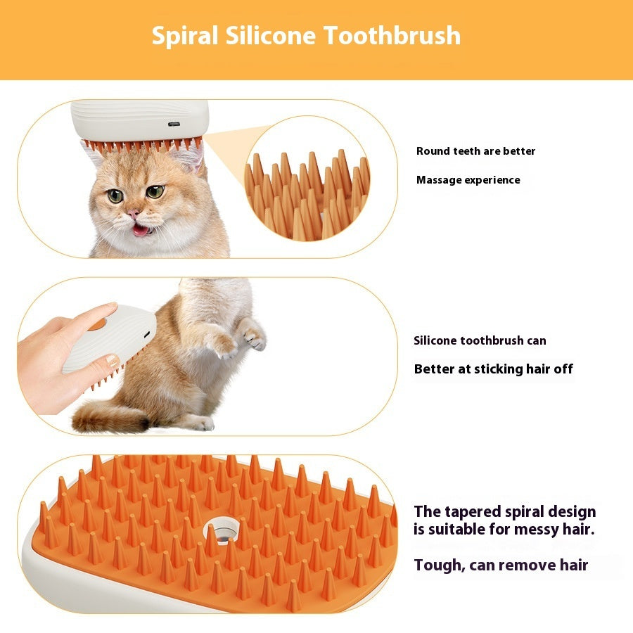 SB Rechargeable Pet Steam Brush – Cat & Dog - Elorapets Elorapets 11.8x6.8x5.5CM / White Orange j4e0kn-zs 0 SB Rechargeable Pet Steam Brush – Cat & Dog