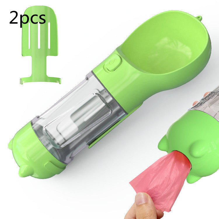 3-in-1 Portable Dog Water Bottle – Feeder & Waste Bag Dispenser - Elorapets Elorapets Green 2pcs / 300ml j4e0kn-zs 0 3-in-1 Portable Dog Water Bottle – Feeder & Waste Bag Dispenser