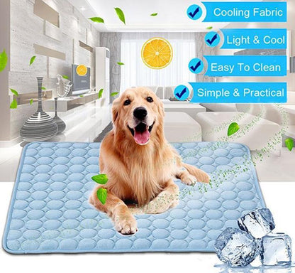 Pet Dog Cat Ice Silk Cold Nest Pad For Cooling In Summer - Elorapets Elorapets Blue / 50x40cm j4e0kn-zs 0 Pet Dog Cat Ice Silk Cold Nest Pad For Cooling In Summer