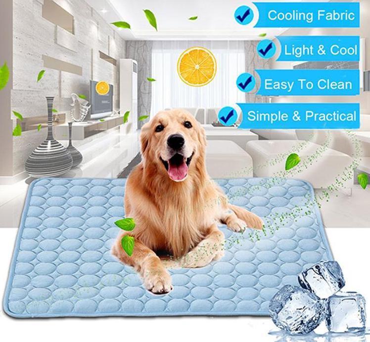 Pet Dog Cat Ice Silk Cold Nest Pad For Cooling In Summer - Elorapets Elorapets Blue / 50x40cm j4e0kn-zs 0 Pet Dog Cat Ice Silk Cold Nest Pad For Cooling In Summer