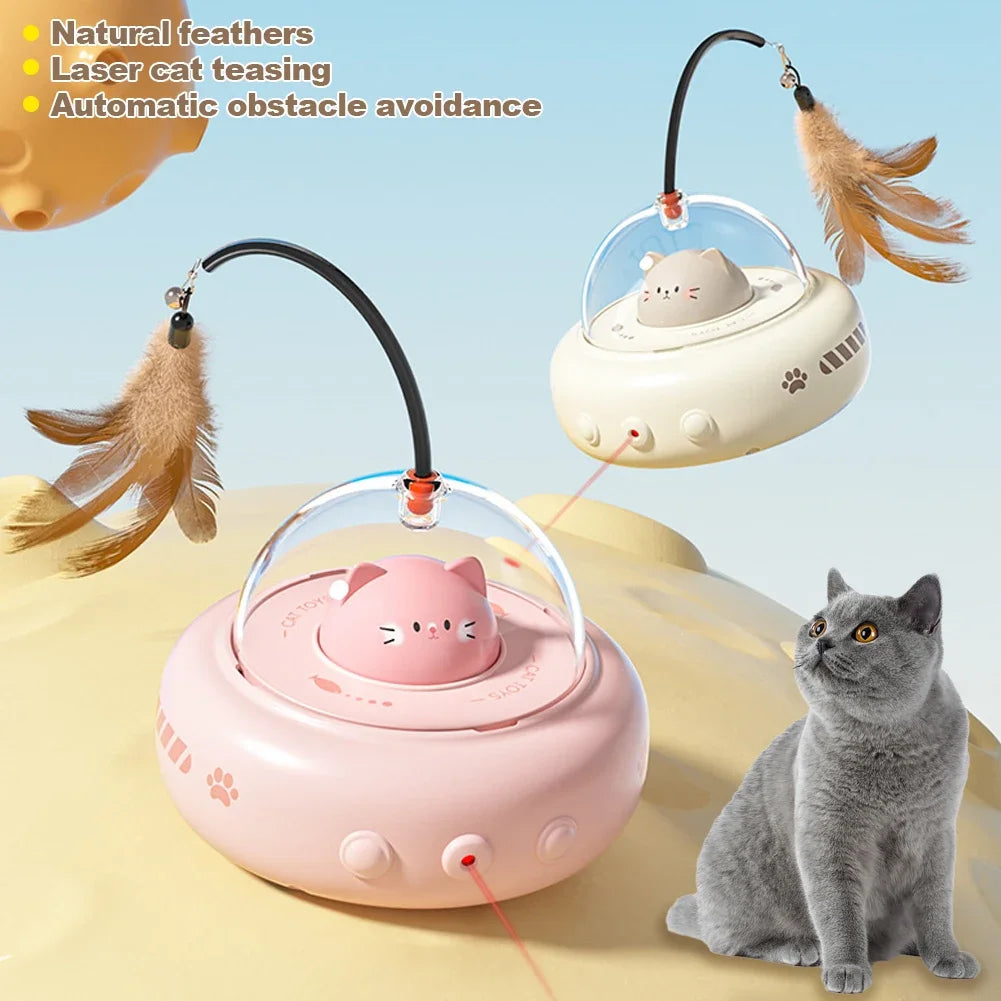 UFO Interactive Cat Toy – Smart Spinning Feather Teaser - Elorapets Elorapets Milk Coffee Color j4e0kn-zs 0 UFO Interactive Cat Toy – Smart Spinning Feather Teaser