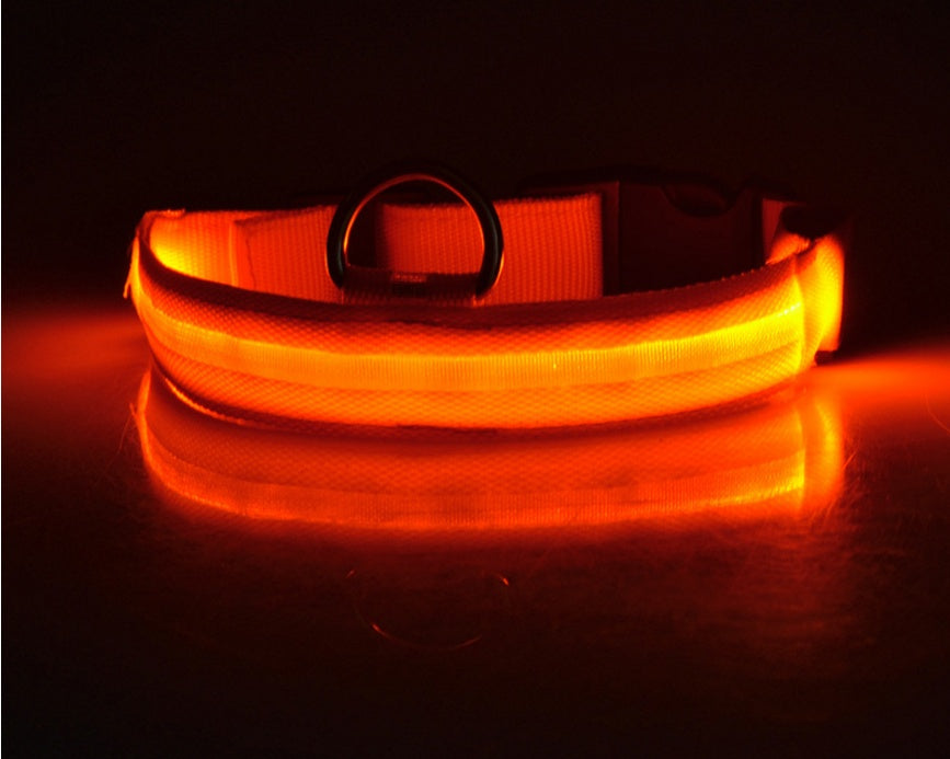 LED Luminous Dog Collar – Flashing Night Safety Nylon Collar - Elorapets Elorapets orange / XL / battery j4e0kn-zs 0 LED Luminous Dog Collar – Flashing Night Safety Nylon Collar