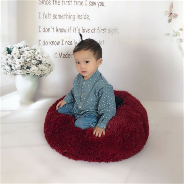 Round Plush Cat Bed – Warm Autumn & Winter Nest Mat - Elorapets Elorapets Pink / 110cm j4e0kn-zs 0 Round Plush Cat Bed – Warm Autumn & Winter Nest Mat