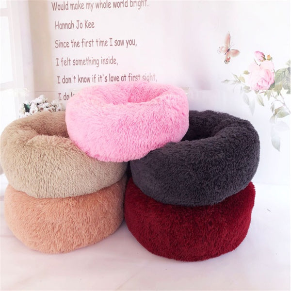 Round Plush Cat Bed – Warm Autumn & Winter Nest Mat - Elorapets Elorapets Pink / 110cm j4e0kn-zs 0 Round Plush Cat Bed – Warm Autumn & Winter Nest Mat