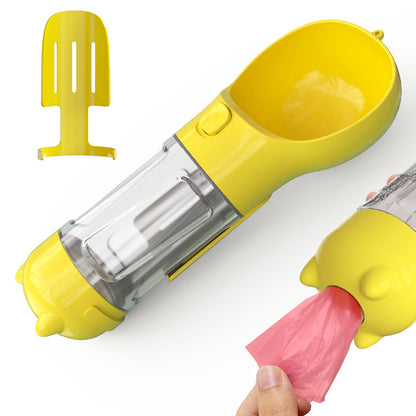 3-in-1 Portable Dog Water Bottle – Feeder & Waste Bag Dispenser