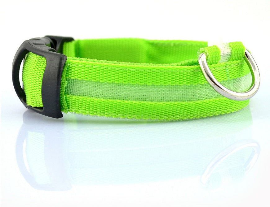 LED Luminous Dog Collar – Flashing Night Safety Nylon Collar - Elorapets Elorapets green / S / chargable j4e0kn-zs 0 LED Luminous Dog Collar – Flashing Night Safety Nylon Collar