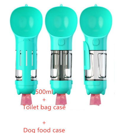 3-in-1 Portable Dog Water Bottle – Feeder & Waste Bag Dispenser - Elorapets Elorapets Blue / 500ml Set j4e0kn-zs 0 3-in-1 Portable Dog Water Bottle – Feeder & Waste Bag Dispenser