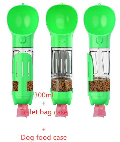3-in-1 Portable Dog Water Bottle – Feeder & Waste Bag Dispenser - Elorapets Elorapets Green / 300ml Set j4e0kn-zs 0 3-in-1 Portable Dog Water Bottle – Feeder & Waste Bag Dispenser