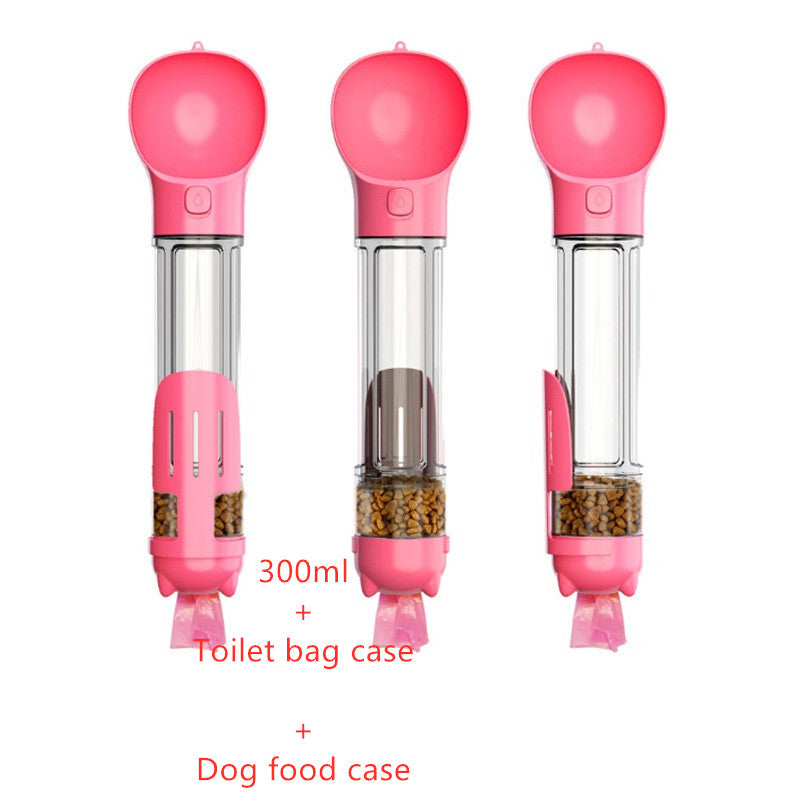 3-in-1 Portable Dog Water Bottle – Feeder & Waste Bag Dispenser - Elorapets Elorapets Pink / 300ml Set j4e0kn-zs 0 3-in-1 Portable Dog Water Bottle – Feeder & Waste Bag Dispenser