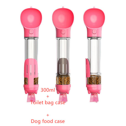 3-in-1 Portable Dog Water Bottle – Feeder & Waste Bag Dispenser - Elorapets Elorapets Pink / 300ml Set j4e0kn-zs 0 3-in-1 Portable Dog Water Bottle – Feeder & Waste Bag Dispenser