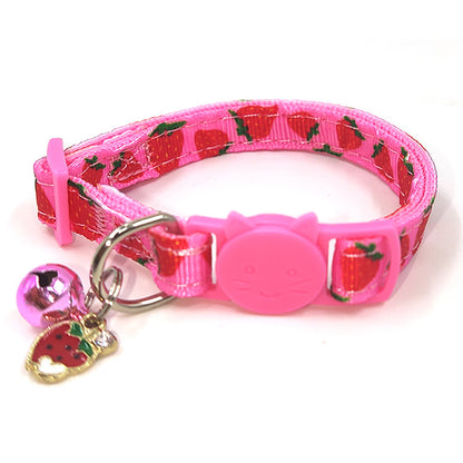 Pet Print Bell Cat Collar Cat Strap - Elorapets Elorapets Strawberry j4e0kn-zs 0 Pet Print Bell Cat Collar Cat Strap