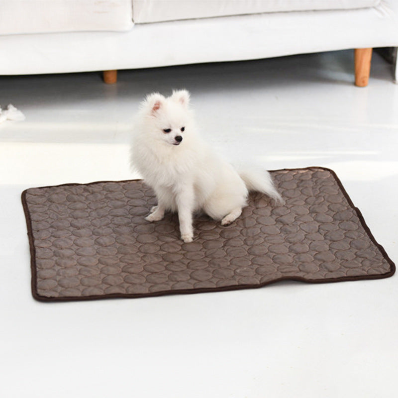 Summer Cooling Pet Sleeping Ice Silk Mat - Elorapets Elorapets Dark Blue / 40x30cm j4e0kn-zs 0 Summer Cooling Pet Sleeping Ice Silk Mat