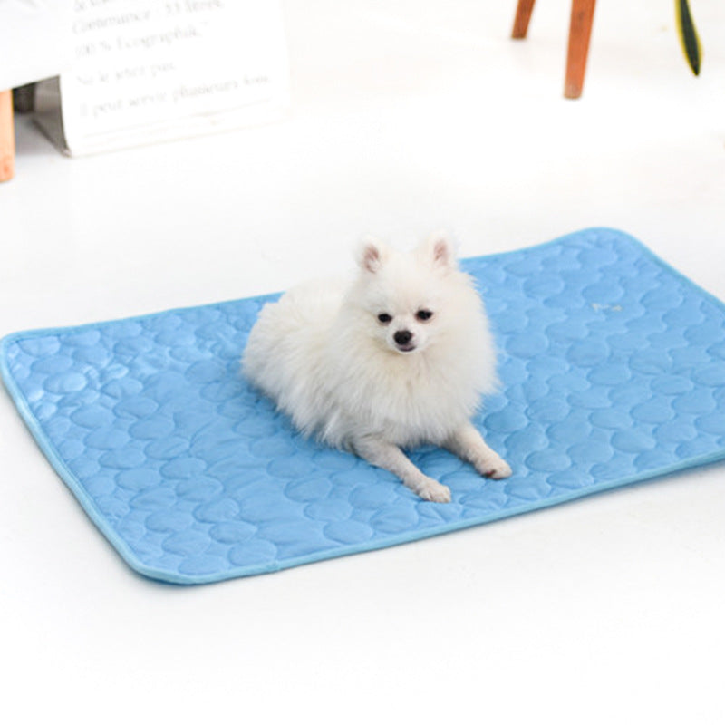 Summer Cooling Pet Sleeping Ice Silk Mat - Elorapets Elorapets Dark Blue / 40x30cm j4e0kn-zs 0 Summer Cooling Pet Sleeping Ice Silk Mat