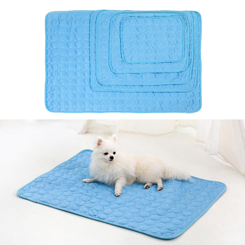 Summer Cooling Pet Sleeping Ice Silk Mat - Elorapets Elorapets Dark Blue / 40x30cm j4e0kn-zs 0 Summer Cooling Pet Sleeping Ice Silk Mat