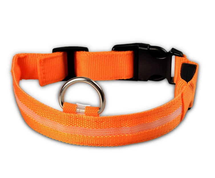 LED Luminous Dog Collar – Flashing Night Safety Nylon Collar - Elorapets Elorapets orange / L / chargable j4e0kn-zs 0 LED Luminous Dog Collar – Flashing Night Safety Nylon Collar