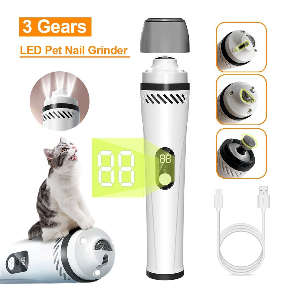Pet Automatic Nail Piercing Device 3-speed LED Electric - Elorapets Elorapets 3 Gears And 3 Lights / English Version / 1PC j4e0kn-zs 0 Pet Automatic Nail Piercing Device 3-speed LED Electric
