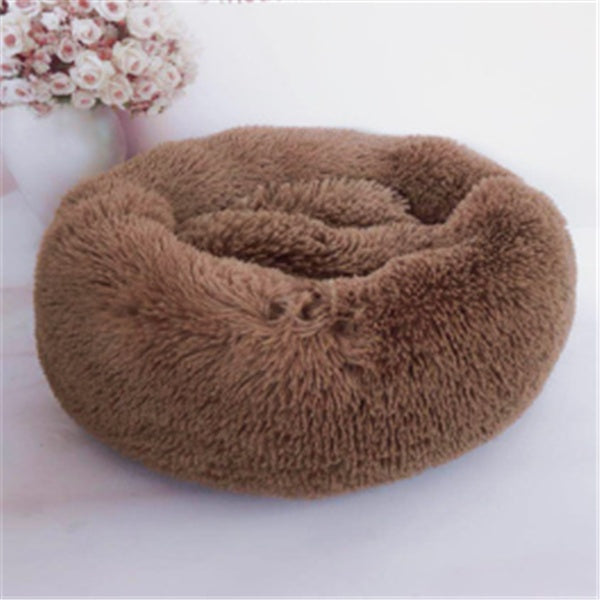 Round Plush Cat Bed – Warm Autumn & Winter Nest Mat - Elorapets Elorapets Light coffee / 50cm j4e0kn-zs 0 Round Plush Cat Bed – Warm Autumn & Winter Nest Mat