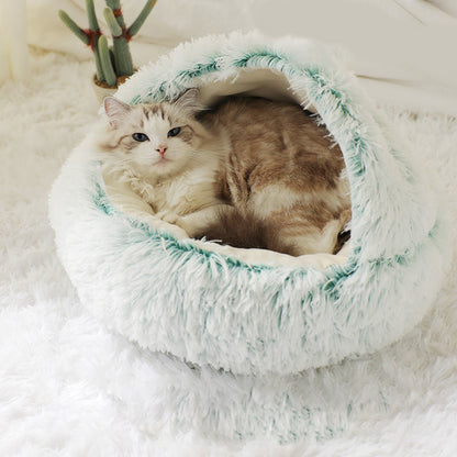 Plush Shell Pet Bed for Cats and Small Dogs - Elorapets Elorapets Coffee Plush / 60cm j4e0kn-zs 0 Plush Shell Pet Bed for Cats and Small Dogs