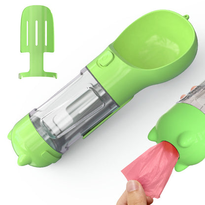3-in-1 Portable Dog Water Bottle – Feeder & Waste Bag Dispenser