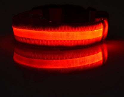 LED Luminous Dog Collar – Flashing Night Safety Nylon Collar - Elorapets Elorapets red / XS / battery j4e0kn-zs 0 LED Luminous Dog Collar – Flashing Night Safety Nylon Collar