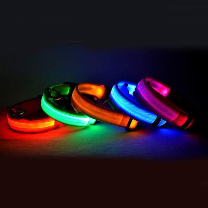 LED Luminous Dog Collar – Flashing Night Safety Nylon Collar - Elorapets Elorapets pink / XL / battery j4e0kn-zs 0 LED Luminous Dog Collar – Flashing Night Safety Nylon Collar