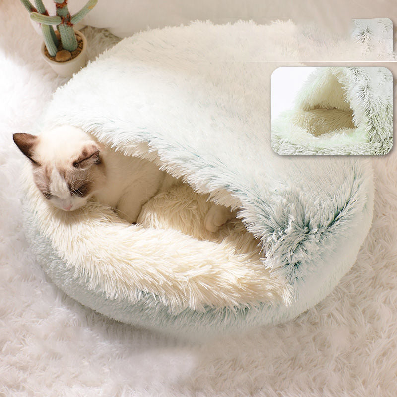 Plush Shell Pet Bed for Cats and Small Dogs - Elorapets Elorapets Coffee Plush / 60cm j4e0kn-zs 0 Plush Shell Pet Bed for Cats and Small Dogs