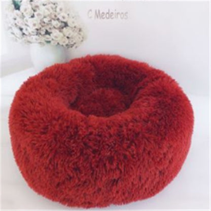 Round Plush Cat Bed – Warm Autumn & Winter Nest Mat - Elorapets Elorapets Red / 120cm j4e0kn-zs 0 Round Plush Cat Bed – Warm Autumn & Winter Nest Mat