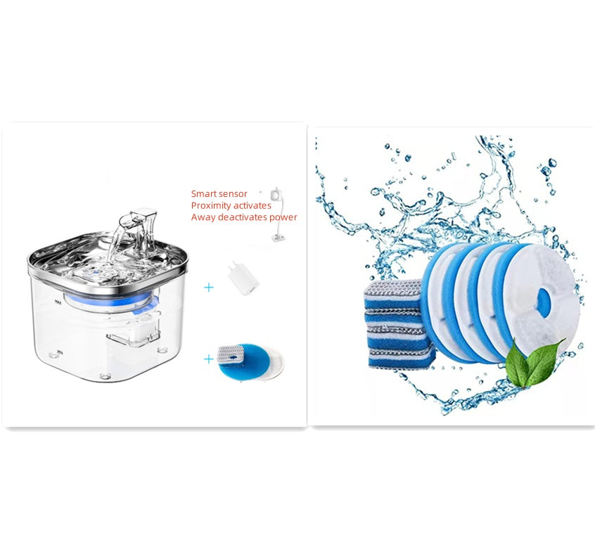 Stainless Steel Pet Water Fountain – Automatic Circulation Dispenser - Elorapets Elorapets Induction style set / 220V US j4e0kn-zs 0 Stainless Steel Pet Water Fountain – Automatic Circulation Dispenser