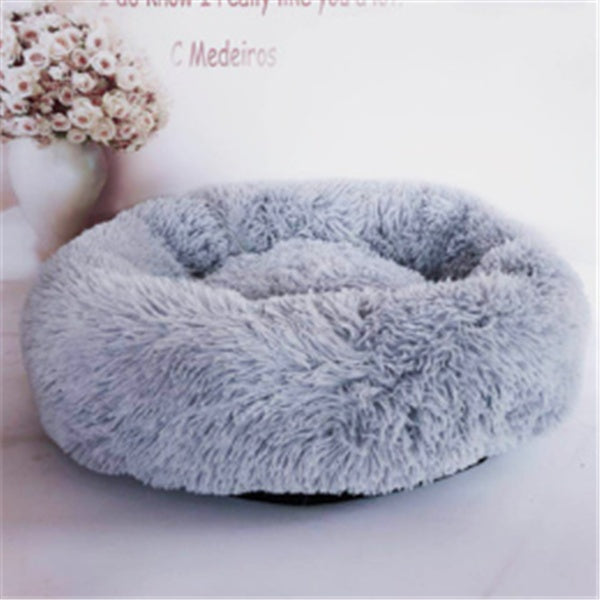 Round Plush Cat Bed – Warm Autumn & Winter Nest Mat - Elorapets Elorapets Light grey / 50cm j4e0kn-zs 0 Round Plush Cat Bed – Warm Autumn & Winter Nest Mat