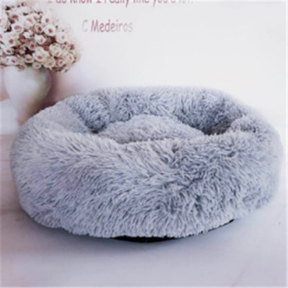 Round Plush Cat Bed – Warm Autumn & Winter Nest Mat - Elorapets Elorapets Light grey / 50cm j4e0kn-zs 0 Round Plush Cat Bed – Warm Autumn & Winter Nest Mat