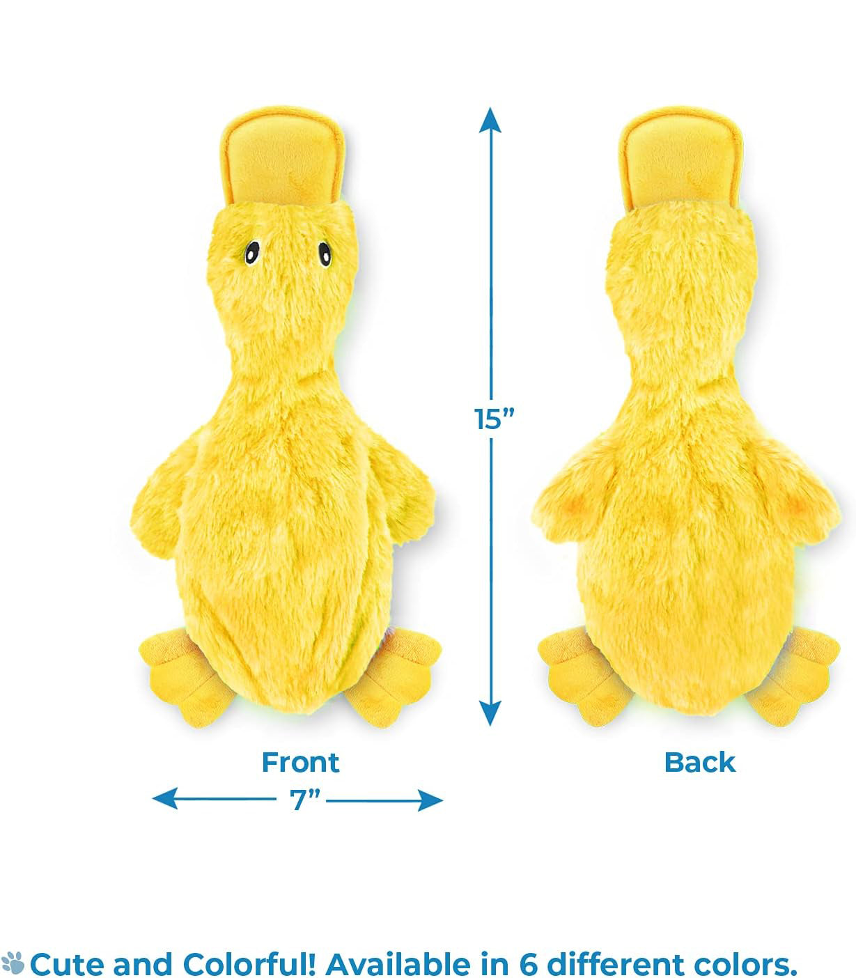 Squeaky Duck Dog Toy – Stuffed & No-Stuff Plush Chew Toy - Elorapets Elorapets Yellow j4e0kn-zs 4 Squeaky Duck Dog Toy – Stuffed & No-Stuff Plush Chew Toy