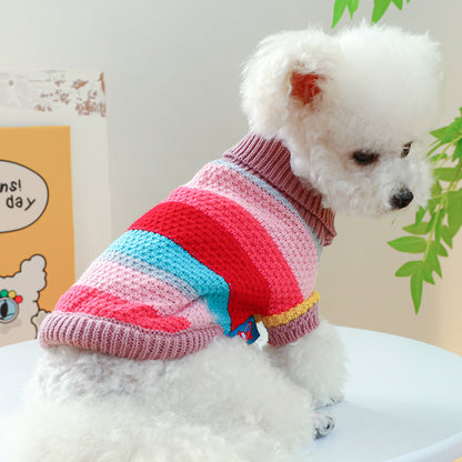 Pet Ring Comfortable Color Stripes Colorful Sweater - Elorapets Elorapets Color Stripes Colorful Sweater / XS j4e0kn-zs 0 Pet Ring Comfortable Color Stripes Colorful Sweater