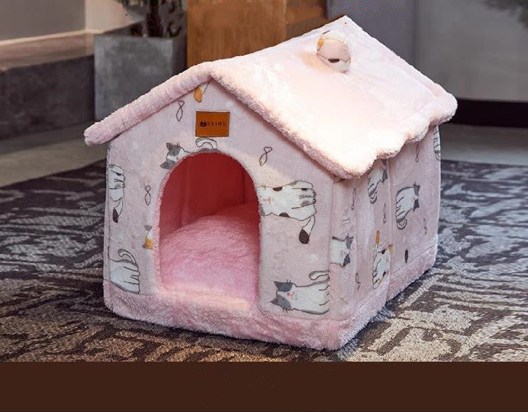 Foldable Winter Pet House – Warm Enclosed Cat & Dog Bed - Elorapets Elorapets Yellow omelette / Small j4e0kn-zs 0 Foldable Winter Pet House – Warm Enclosed Cat & Dog Bed
