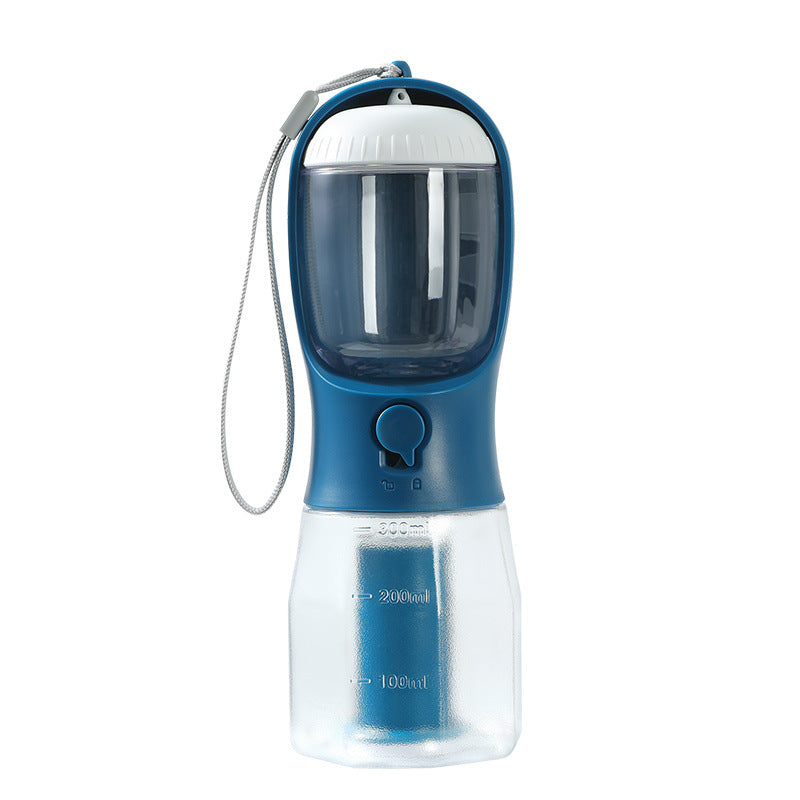 3-in-1 Portable Dog Water Bottle With Feeder & Bags - Elorapets Elorapets 300ml Garbage Bag / Ink Blue j4e0kn-zs 0 3-in-1 Portable Dog Water Bottle With Feeder & Bags