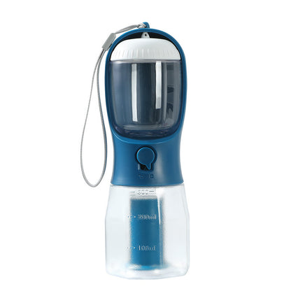 3-in-1 Portable Dog Water Bottle With Feeder & Bags - Elorapets Elorapets 300ml Garbage Bag / Ink Blue j4e0kn-zs 0 3-in-1 Portable Dog Water Bottle With Feeder & Bags