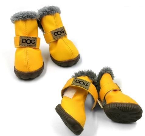 Warm Thick Dog Snow Boots – Winter Waterproof Pet Shoes - Elorapets Elorapets Yellow / S j4e0kn-zs 0 Warm Thick Dog Snow Boots – Winter Waterproof Pet Shoes