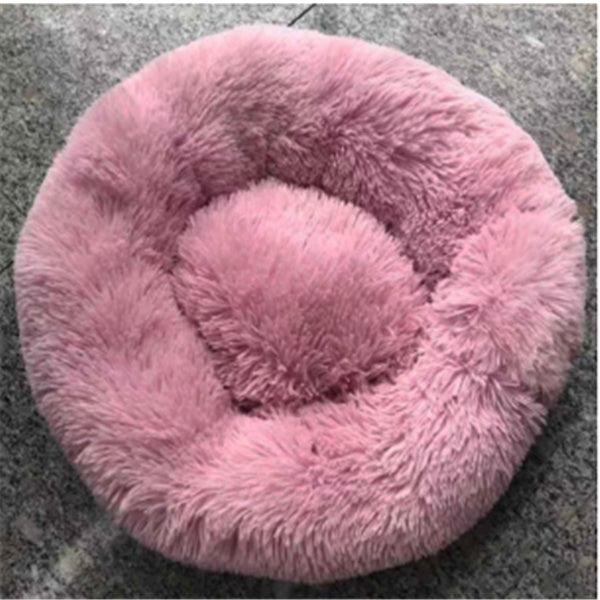 Round Plush Cat Bed – Warm Autumn & Winter Nest Mat - Elorapets Elorapets Rice pink / 60cm j4e0kn-zs 0 Round Plush Cat Bed – Warm Autumn & Winter Nest Mat