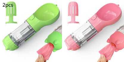3-in-1 Portable Dog Water Bottle – Feeder & Waste Bag Dispenser - Elorapets Elorapets Green 2pcs pink / 300ml j4e0kn-zs 0 3-in-1 Portable Dog Water Bottle – Feeder & Waste Bag Dispenser