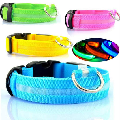 LED Luminous Dog Collar – Flashing Night Safety Nylon Collar - Elorapets Elorapets pink / XL / battery j4e0kn-zs 0 LED Luminous Dog Collar – Flashing Night Safety Nylon Collar