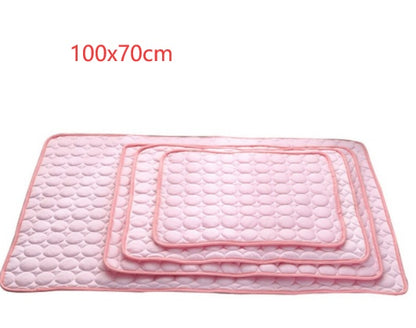 Pet Dog Cat Ice Silk Cold Nest Pad For Cooling In Summer - Elorapets Elorapets Pink / 102x70cm j4e0kn-zs 0 Pet Dog Cat Ice Silk Cold Nest Pad For Cooling In Summer