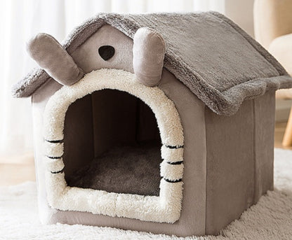 Foldable Winter Pet House – Warm Enclosed Cat & Dog Bed - Elorapets Elorapets Grey cat / Large j4e0kn-zs 0 Foldable Winter Pet House – Warm Enclosed Cat & Dog Bed