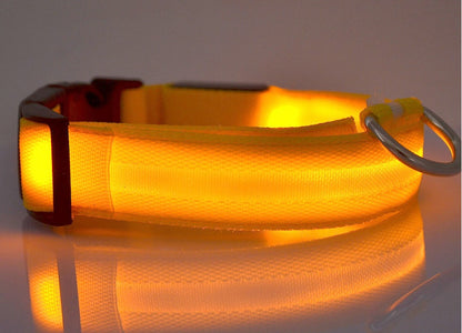 LED Luminous Dog Collar – Flashing Night Safety Nylon Collar - Elorapets Elorapets yellow / XL / battery j4e0kn-zs 0 LED Luminous Dog Collar – Flashing Night Safety Nylon Collar
